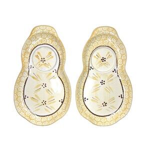 Temptations Presentable Ovenware Tara Old World Snack Plates Platters Yellow Set